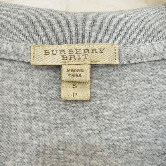 BURBERRY BRIT {S} Polo Shirt Heather Grey Nova Check - Picture 4 of 6